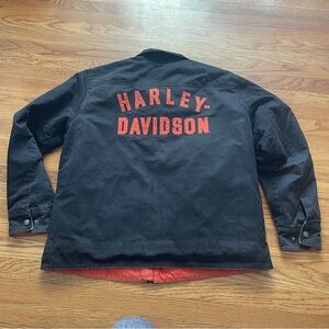 Harley-Davidson Men's Black bar font biker Jacket L